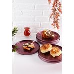 AngDesign Milano Cam Pasta-Kek-Tatlı Tabağı 6'lı Lila-Erik (Lila)