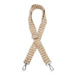 Angel Canta Aksesuar 120X3 Cm Jut Kolon Canta Sapi Bej Cizgili Gumus Metalli