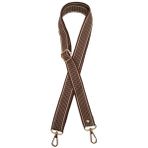 Angel Canta Aksesuar 120X3 Cm Polyester Kolon Canta Sapi Acik Kahve Renk Bej Seritli Light Gold Metalli