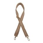 Angel Canta Aksesuar 120X3 Cm Polyester Kolon Canta Sapi Bej Renk Kahve Seritli Light Gold Metalli
