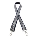 Angel Canta Aksesuar 120X3 Cm Polyester Kolon Canta Sapi Lacivert Beyaz Simli Gumus Metalli