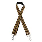 Angel Canta Aksesuar 120X3 Cm Polyester Kolon Canta Sapi Siyah Gold Simli Gumus Metalli