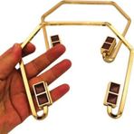 Angel Çanta Aksesuar 15x14 cm Light Gold Renk Vidalı Metal Çanta Sapı Taba Renk Detaylı