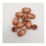Angel Çanta Aksesuar 17 mm Ahşap Oval Boncuk Taba Renk 10 Adet