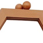 Angel Çanta Aksesuar 21 Cm Ahşap Çanta Bursu Piramit Açık Ahşap Renk
