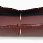 Angel Çanta Aksesuar Bordo Suni Deri 28x13 cm Yüksek Çanta Tabanı Gümüş Metalli