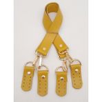 Angel Çanta Aksesuar Gerçek Deri 55 Cm Misu Model Çift Sap Limon Küfü Renk Light Gold Metal