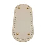 Angel Çanta Aksesuar Gerçek Deri Krem 25X12 cm Oval Light Gold Metalli Çanta Tabanı