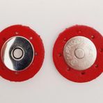 Angel Çanta Aksesuar Kırmızı Suni Derili Mıknatıslı Çıtçıt Gümüş Metalli