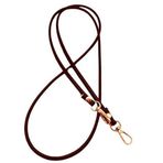 Angel Çanta Aksesuar Koyu Kahve Renk 5 mm Suni Deri Spagetti Model Çanta Sapı Light Gold Metal