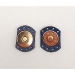 Angel Çanta Aksesuar Lacivert Renk Gerçek Derili Oval Kenar Mıknatıslı Çıtçıt Light Gold Metalli
