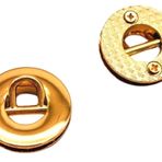 Angel Çanta Aksesuar Light Gold Renk Yuvarlak Vidalı Kuş Gözü 2 Adet (Mini D Halkalı) (İç ölçüsü 1 cm, Dış Ölçüsü 2.5 cm)