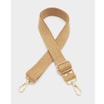 Angel Çanta Aksesuar Pamuklu Kolon 120X3 Cm Koyu Sütlü Kahve Light Gold Metalli