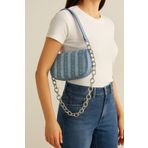 Angel Çanta Aksesuar Pullu Kot Kumaş, Denim Çanta (100 cm Zincir İle Gönderilecektir)