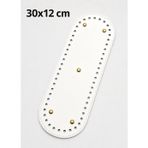 Angel Çanta Aksesuar Suni Deri 30x12 Cm Oval Çanta Tabanı Beyaz Renk Light Gold Aparatlı