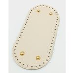 Angel Çanta Aksesuar Suni Deri Krem Renk 25X12 cm Oval Çanta Tabanı (Light Gold Aparatlı)