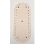 Angel Çanta Aksesuar Suni Deri Krem Renk 30X12 cm Oval Çanta Tabanı (Gümüş Aparatlı)