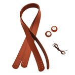 Angel Çanta Aksesuar Taba Renk 70x2.4 cm Çift Çanta Sapı, Gümüş Aparatlı Mıknatıs, 2 Metre Dikme İpi
