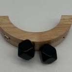 Angel Çanta Aksesuarları Aksesuar 14 Cm Oval Ahşap Burs Siyah Renk Toplu