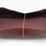 Angel Çanta Aksesuarları Aksesuar Bordo Suni Deri 28x13 cm Yüksek Tabanı Light Gold Metalli