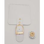 Angel Çanta Aksesuarları Aksesuar Gerçek Deri 21x11 cm Beyaz Renk Kapağı Light Gold Metalli