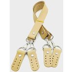 Angel Çanta Aksesuarları Aksesuar Gerçek Deri 55 Cm Ham (Doğal) Renk Çift Sap Misu Model (Gümüş Metal)