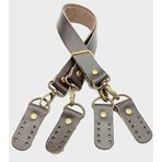 Angel Çanta Aksesuarları Aksesuar Gerçek Deri 55 Cm Koyu Kahve Renk Çift Sap Misu Model (Antik Metal)