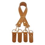 Angel Çanta Aksesuarları Aksesuar Gerçek Deri 55 Cm Misu Model Çift Sap Açık Taba Renk Light Gold Metal