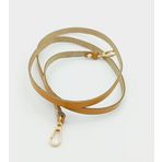 Angel Çanta Aksesuarları Aksesuar Gerçek Deri Spagetti Model Hardal Light Gold Metal Sapı
