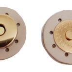 Angel Çanta Aksesuarları Aksesuar Gerçek Derili Mıknatıslı Çıtçıt Krem Light Gold Metalli
