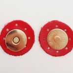 Angel Çanta Aksesuarları Aksesuar Kırmızı Suni Derili Mıknatıslı Çıtçıt Light Gold Metalli