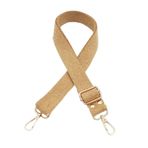 Angel Çanta Aksesuarları Aksesuar Pamuklu Kolon 120X3 Cm Koyu Sütlü Kahve Light Gold Metalli