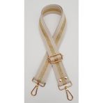 Angel Çanta Aksesuarları Aksesuar Polyester Kolon 120X4 Cm Bej Renk Simli Light Gold Metalli