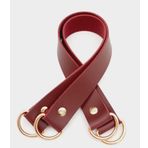 Angel Çanta Aksesuarları Aksesuar Suni Deri 38x2.5 cm Bordo Renk Çift Sapı Light Gold Metalli