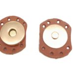Angel Çanta Aksesuarları Aksesuar Taba Renk Gerçek Derili Oval Kenar Mıknatıslı Çıtçıt Light Gold Metalli