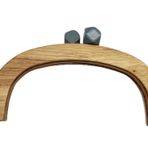 Angel Çanta Aksesuarları Angel Çanta Aksesuar 25 Cm Açık Renk Oval Ahşap Burs Gri Renk Toplu
