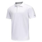 ANGEL CITIZ Erkek Golf Gömlek Kuru Fit Performans Polo Gömlek Erkekler için Erkek Kısa Kollu Gömlek Günlük İş Gömlekleri Erkekler için, Beyaz, L