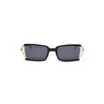 Angel Eyes AE0041C1 Siyah Çerçeve Siyah Cam Metal Gold Saplı Dikdörtgen Kadın Güneş Gözlüğü
