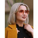 Angel Eyes Geometrik Tasarım Pembe Cam Tasarım Kadın Güneş Gözlüğü