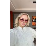 Angel Eyes Kadın Bordo Çerçeve Degrade Kırmızı Cam Avangart Oval Güneş Gözlüğü