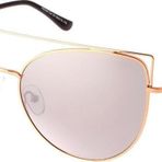 Angel Eyes Kadın Güneş Gözlüğü Cat Eyes Tasarım Gold Çerçeve Pembe Cam