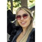 Angel Eyes Kadın Güneş Gözlüğü Oval Tasarım Bordo Çerçeve Bordo Cam