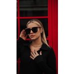 Angel Eyes Kadın Güneş Gözlüğü Selin Geometrik Siyah Çerçeve Siyah Cam