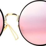 Angel Eyes Kadın Güneş Gözlüğü Yuvarlak Tasarım Gold Çerçeve Pembe Cam