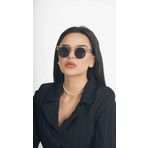 Angel Eyes Tarz Gözlüğü Gold Oval Detaylı Çerçeve Siyah Cam