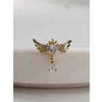 Angel Melek Kanat Kıkırdak Piercing Tragus Helix Silver Gümüş ve Altın Gold Renk Küpe (Gold)
