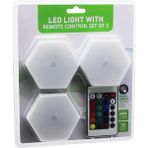 Angel Of Life 3pcs - Altıgen - Rgb Kumandalı - Pilli - Dokunmatik Lamba Seti 6 LED (5024)