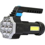 Angel Of Life PS-3879 USB Şarj Göstergeli Şarj Edilebilir 7*xpe +Cob LED El Feneri - STD - Açık Mavi