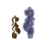 Angel Wings Sevimli anne ve bebek tarzı silikon kalıp hamile bayan şekli kalıp DIY anahtarlık, tılsımlar, kolye, çikolata kalıbı şeker kalıp kek dekorasyon