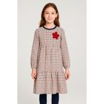 Angel&Co. Girls Clothing Kareli Pamuk Kız Çocuk Modest Midi Elbise